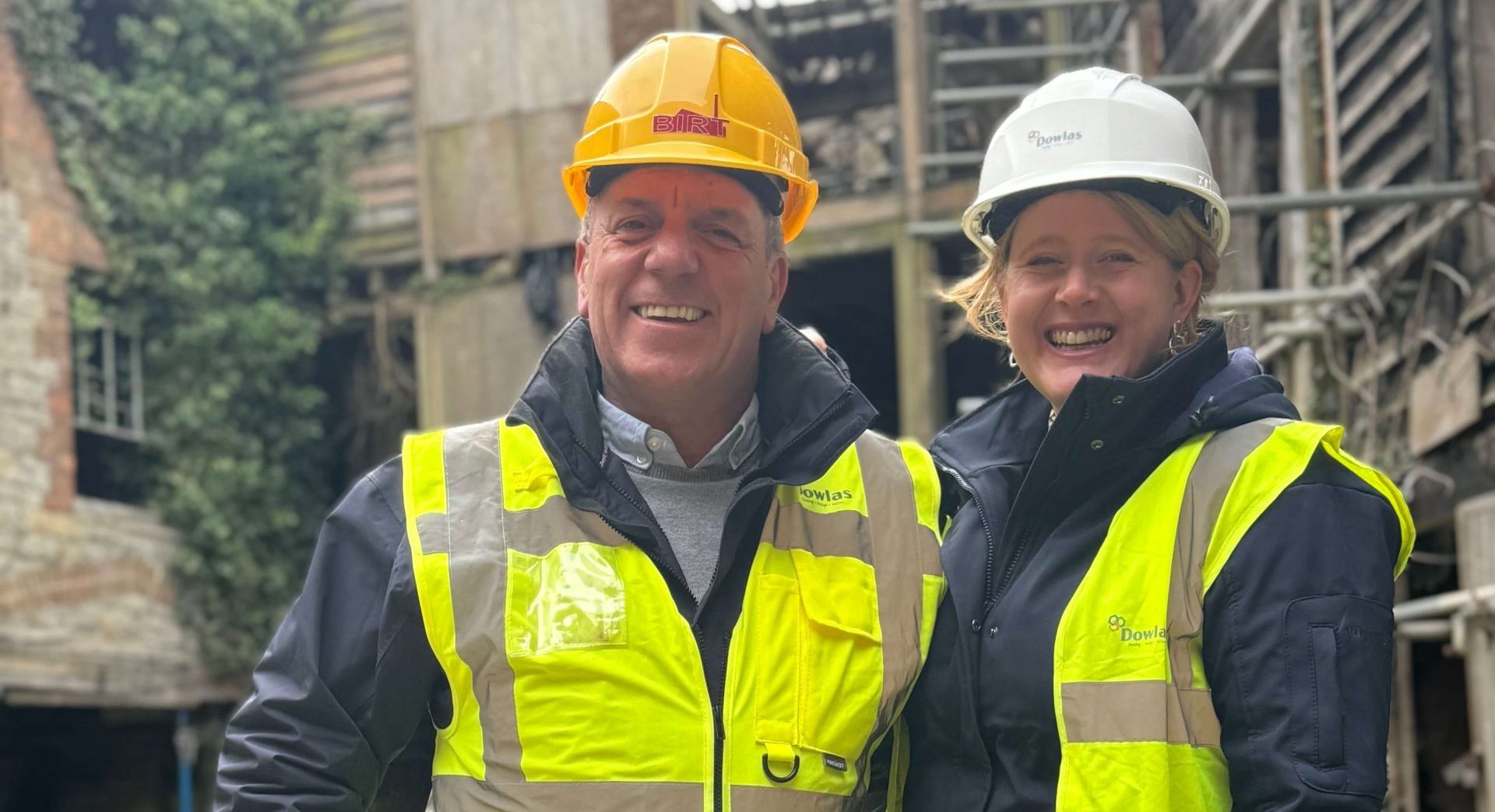 Gemma and Matt on site. Dowlas Property Group